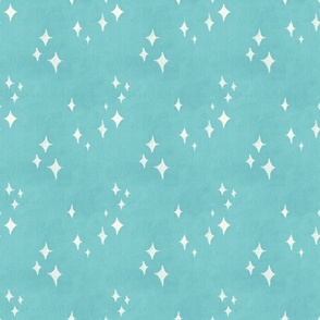 christmas stars turquoise 6IN
