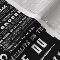 Vintage Typography Mix White On Black Smaller Scale