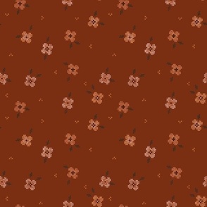 Cross Stitch - Rust Orange - Small