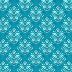 Teal Eloise Garden Leaves Textured Small Scale