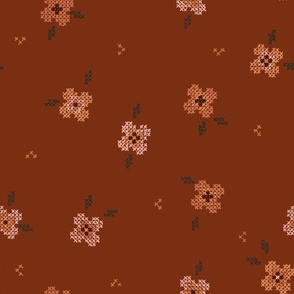 Cross Stitch - Rust Orange