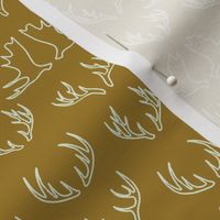 Antler Woodland Small Pattern x Mustard and Sky Blue Line Art