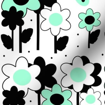 Mint Green Floral Ladybug Garden 