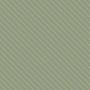 Diagonal Dotted Stripe - Sage Green