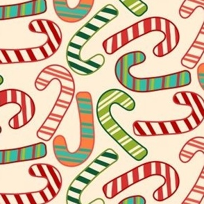 Cute Christmas Candy Canes - Off White