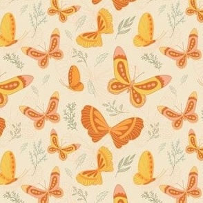 Butterflies in orange and yellow