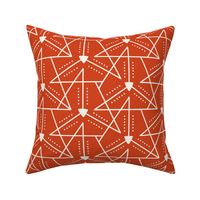 This Way and That Geometric Orange Red Ivory Large Scale