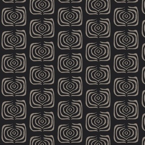 Swirls and Twirls - in charcoal grey and tan 