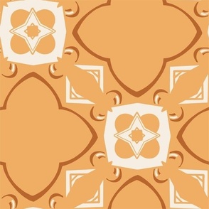 Tile Stencils - Saffron, Terracotta & Couscous, Large Scale