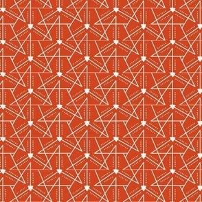 This Way and That Geometric Orange Red Ivory Small Scale