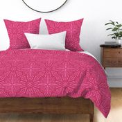 Viva Magenta and pink stitched poinsettia, 18 inch