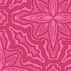 Viva Magenta and pink poinsettia stitched,12 inch