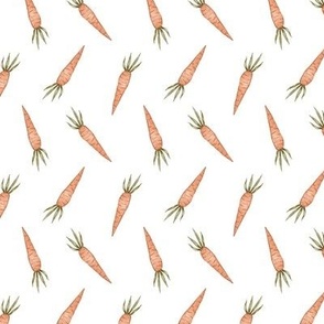 easter carrots tossed on white