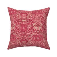 Woodland Damask - Hope is a Thing With Feathers - Viva Magenta