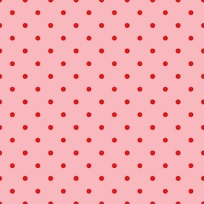red on pink polka dots
