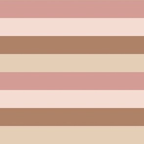 pink, light pink, brown and camel stripes