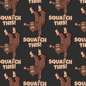 Handstand Sasquatch on Dark Grey - Small