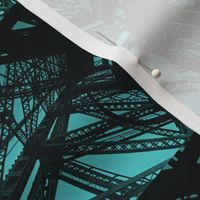 Duluth Lift Bridge  Abstract- Black & Teal