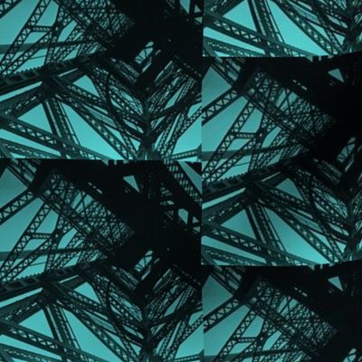 Duluth Lift Bridge  Abstract- Black & Teal