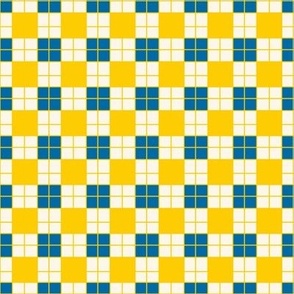 Small Swedish Midsummer Plaid Checkers in Yellow Blue and Cream