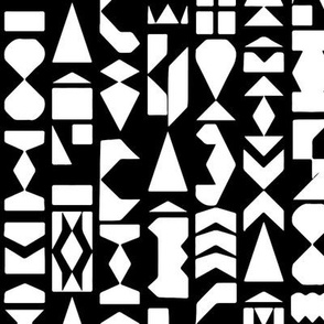 Black and white Abstract Shapes, 18 inch