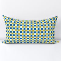 Small Swedish Midsummer Plaid Checkers in Blue Yellow and Cream