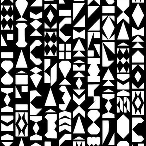 Black and white Abstract Shapes, 12 inch