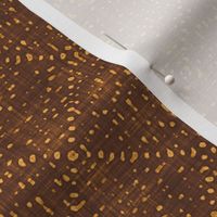 Batik Block Print Textured Diamond Checks in Cinnamon Brown and Desert Sun (Medium Scale)