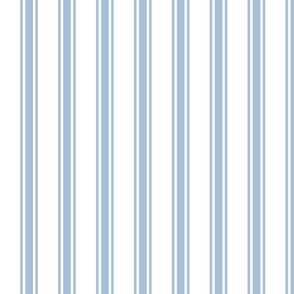 Sky Blue Ticking Stripe on White