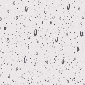 hand drawn spring rain | black droplets on off white – black and white | at dawn colorway