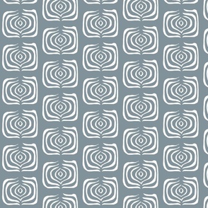 Swirls and Twirls in french blue grey and white