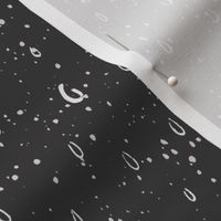 hand drawn spring rain | white droplets on black – black and white | at midnight colorway