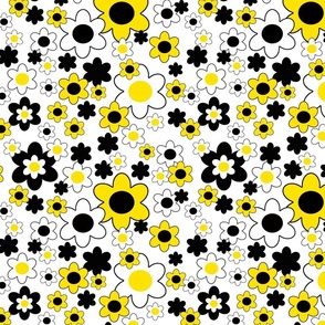 Yellow Black Floral 