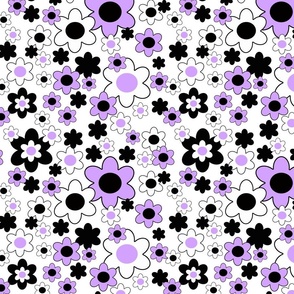 Purple Black Floral  