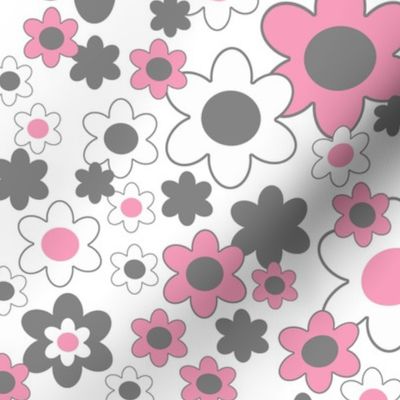 Pink Gray Floral 