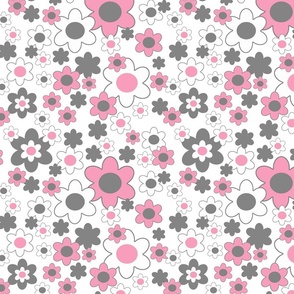 Pink Gray Floral 