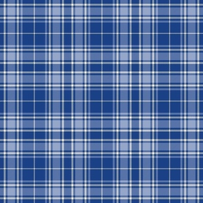 Tartan plaid - medium navy with sky blue and deep cream