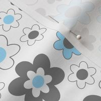 Blue Gray Floral 