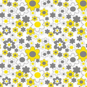 Yellow Gray Floral 
