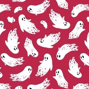 (small) Friendly ghosts red background