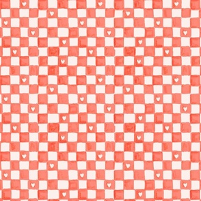 Checkered hearts - Red