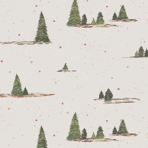 Small || Green & Pink & Cream || Christmas Forest