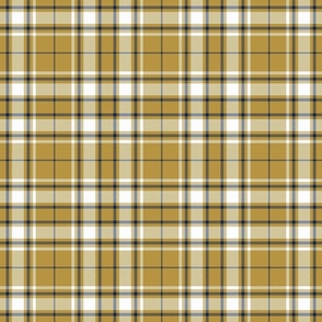 Tartan Plaid - Toffee Gold with Off White and Navy Blue