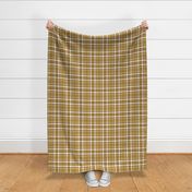 Tartan plaid -  Caramel Gold with Off White and Deep Russet Red
