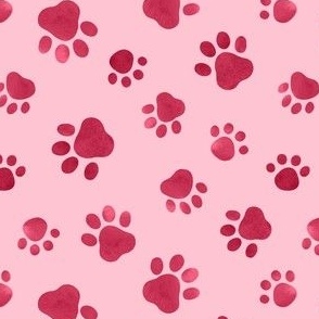 (small) Paw prints red