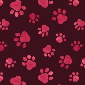 (small) Paw prints dark red