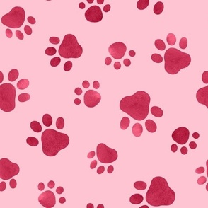 (large) Paw prints red