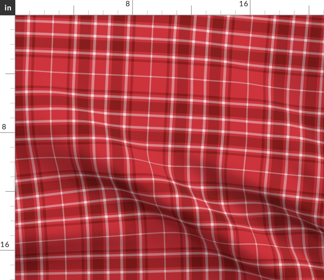 Tartan Plaid - Light red with dark red and light pink