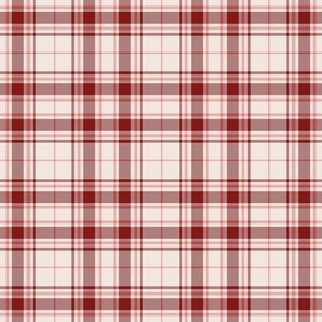 Tartan Plaid - white cement with deep red and carnation pink