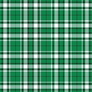 Tartan Plaid - Emerald green with off white and Black